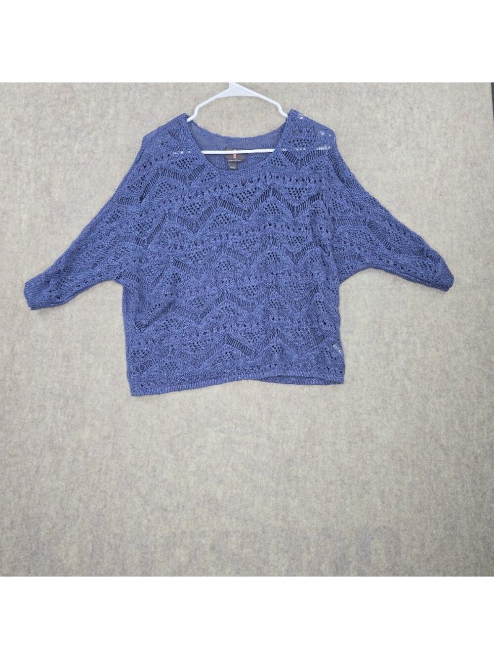 Jeans By Buffalo Women Crochet-Style Top Purple Small Acrylic/Cotton Chevron